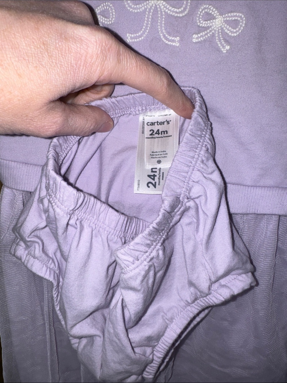 Carter’s Baby Girl Bow Sweatshirt Dress - Picture 6 of 6